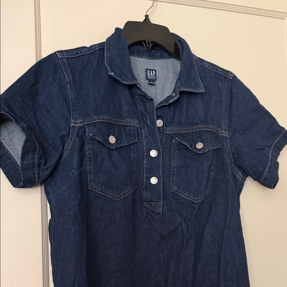 GAP Dark Blue denim dress size S - Picture 3 of 9